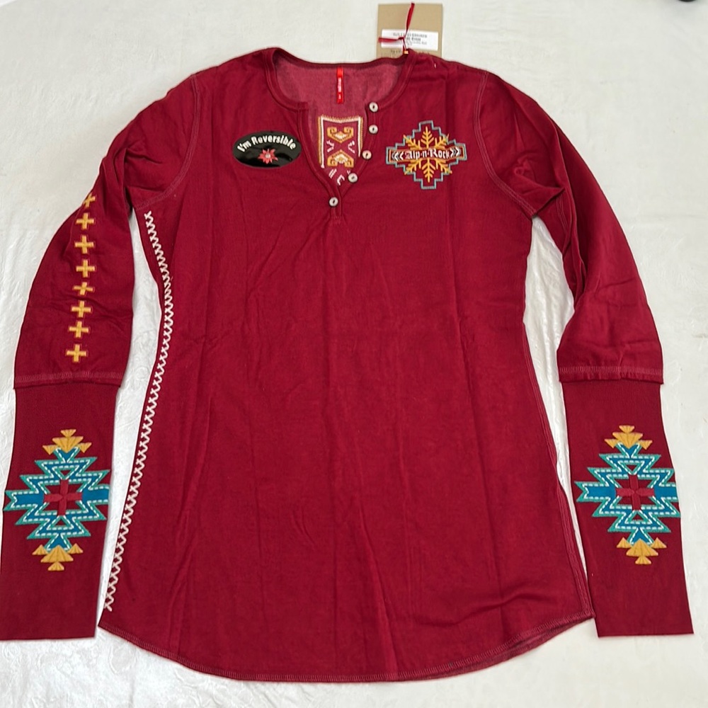 Alp-n-Rock NATIVE CROSS Reversible Henley - Red